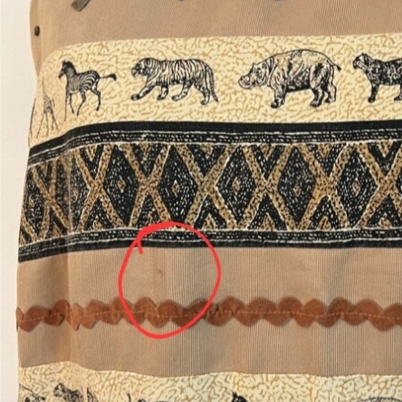 3X Linen Blend Safari Print Stonebridge Plus Size Dress - Picture 4 of 7